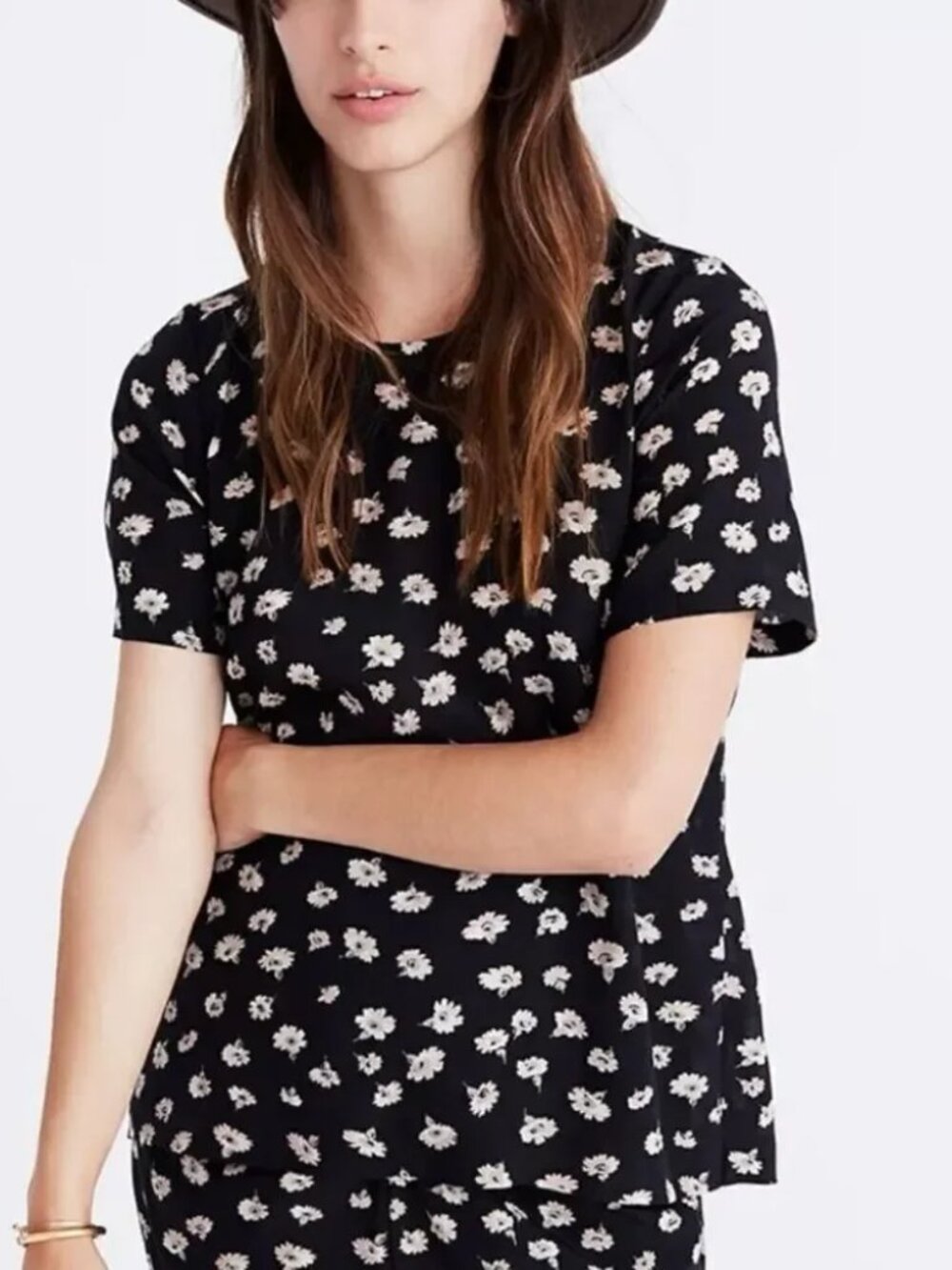 Madewell Button-Back Tee in Seattle Floral